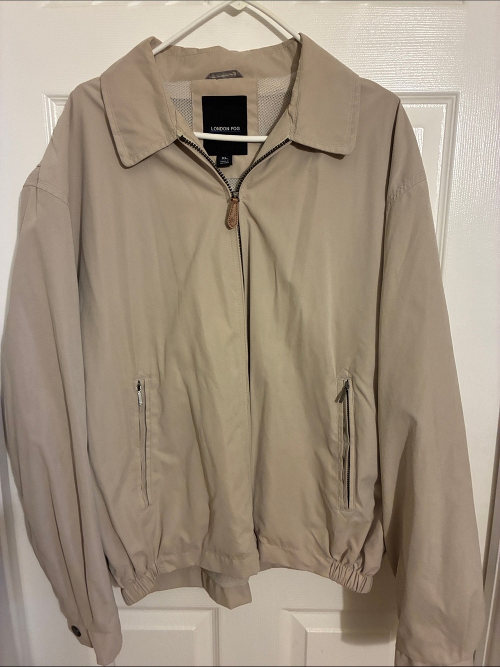 London Fog Men's Light Beige Zip-Front Jacket
